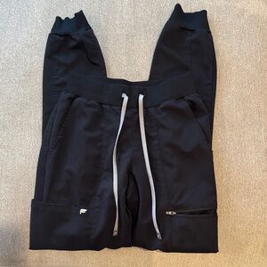 Fabletics Black Jogger Scrub Pants with Zipper Pockets